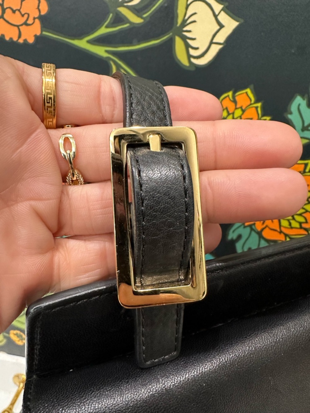 Chloé Georgia Black Calfskin Double Flap Crossbody | Made in Italy - Picture 15 of 15